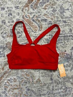NWT Kona Sol Bright Red Ring-Back Bikini Top